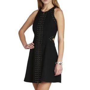 Bcbgmaxazria black jenn fit flare dress